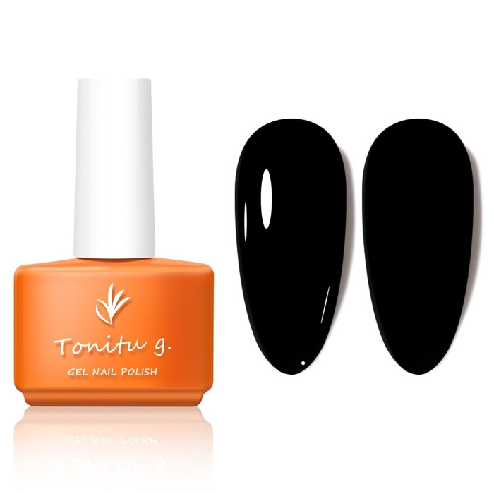 Gel semipermanent negru lucios Soak Off UV LED, Design Nail Art (SC201), 7ml [1]