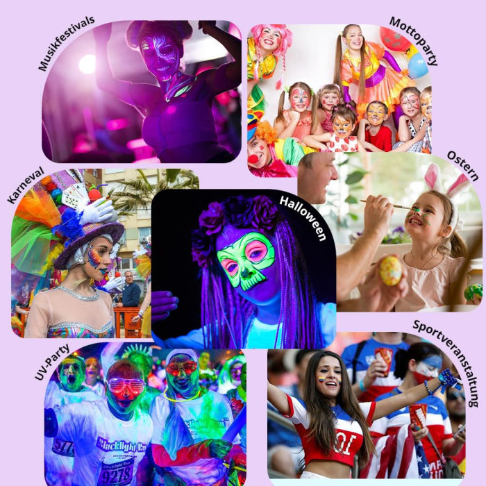 Kit de machiaj pentru copii cu 14 culori corporale fosforescente [9]