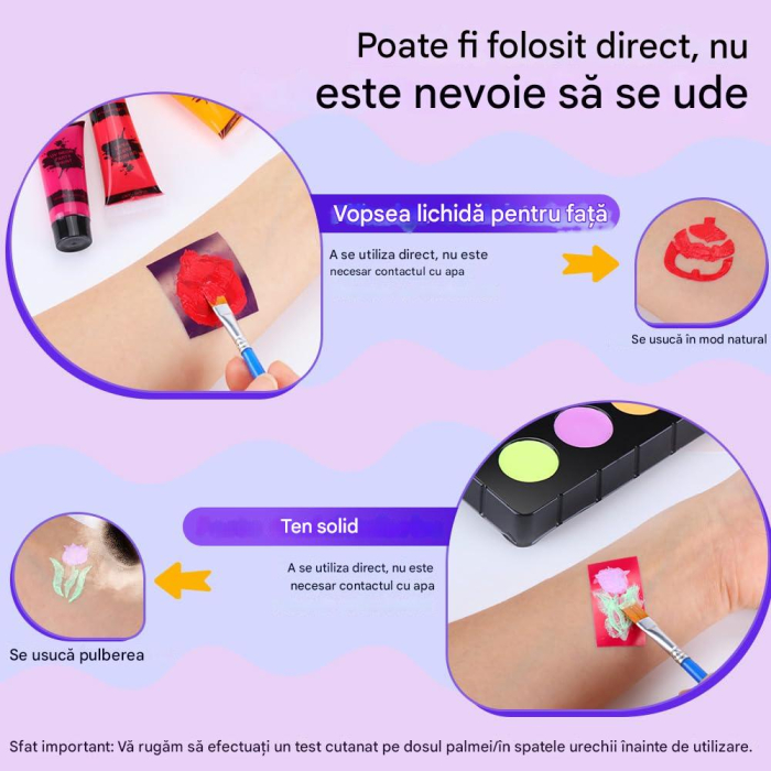 Kit de machiaj pentru copii cu 14 culori corporale fosforescente [6]