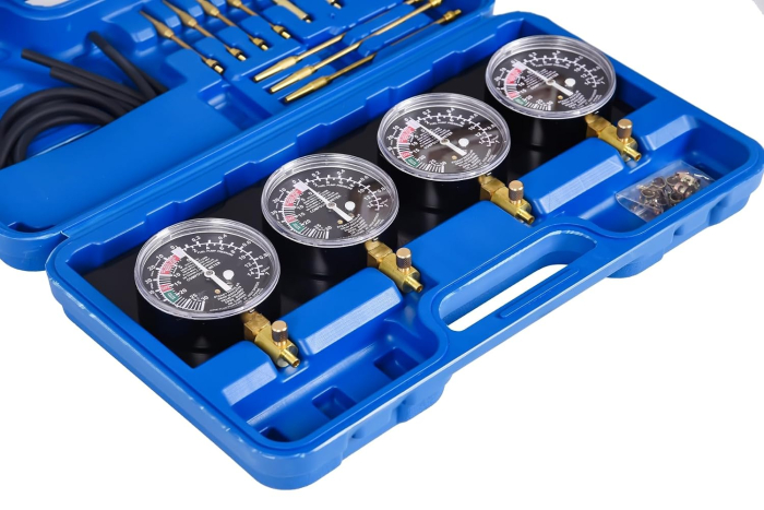 Sincronizator Carburatoare DHA, 4 Manometre Vacuum, Furtunuri și Adaptoare M5/M6 [2]
