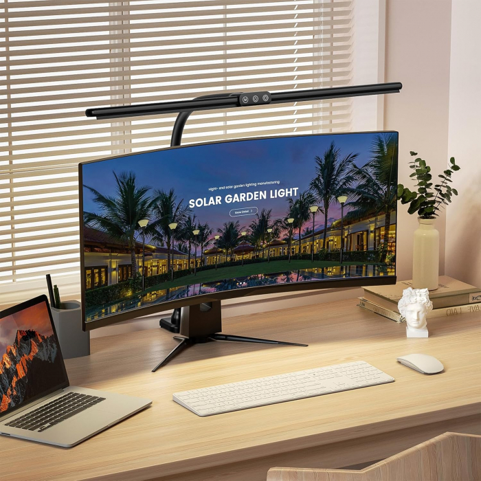 Lampa de birou flexibila, neagra, 5 moduri de luminozitate, 3000K la 6000K, comenzi tactile [7]