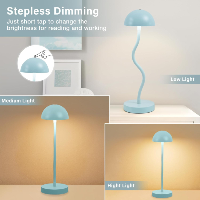 Lampa de masa LED reincarcabila, picior flexibil, comenzi tactile, 3 moduri lumina [2]