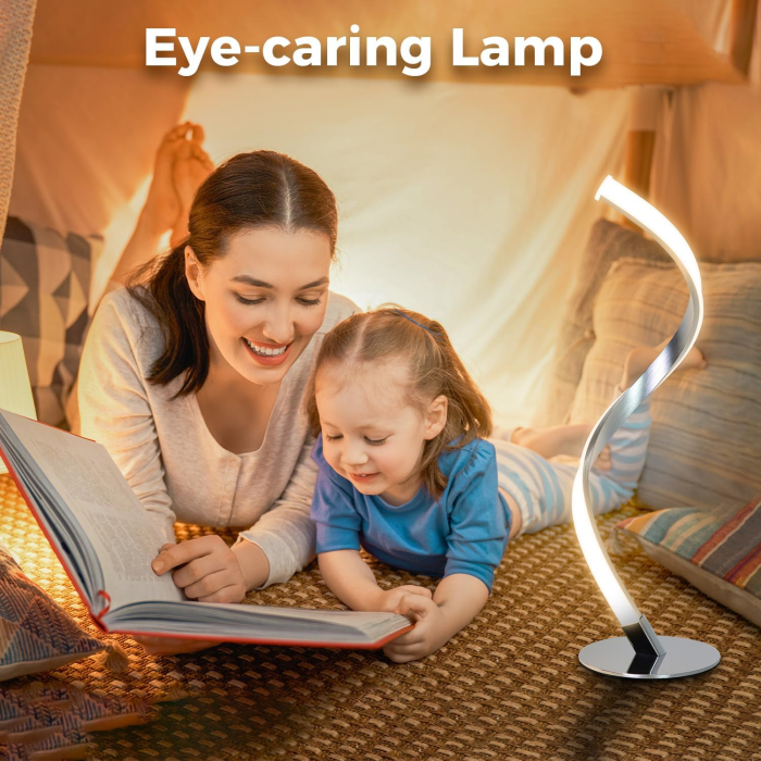 Lampă de masă spiralată LED, control tactil, reglare continuă a intensității luminii, set  2 buc [5]