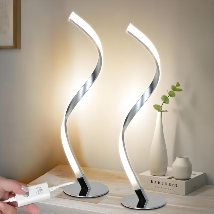 Lampă de masă spiralată LED, control tactil, reglare continuă a intensității luminii, set  2 buc [1]