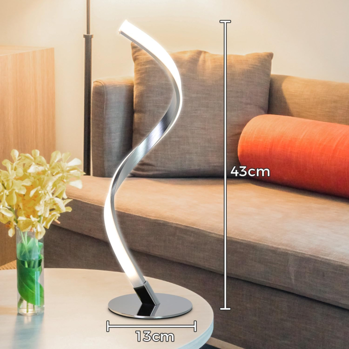 Lampă de masă spiralată LED, control tactil, reglare continuă a intensității luminii, set  2 buc [4]