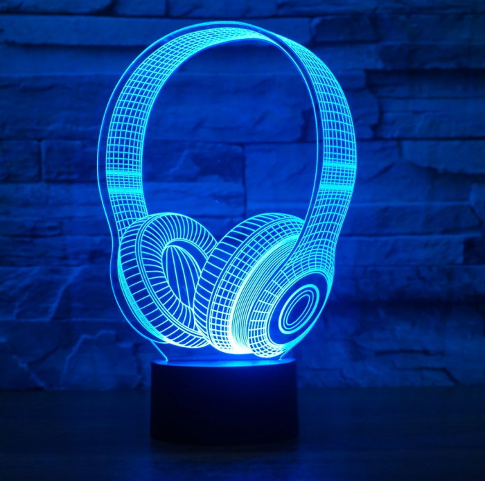 Lampa de veghe 3D "casti muzica", 8 culori diferite [1]