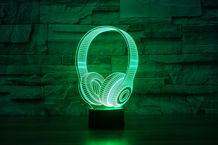 Lampa de veghe 3D "casti muzica", 8 culori diferite [3]