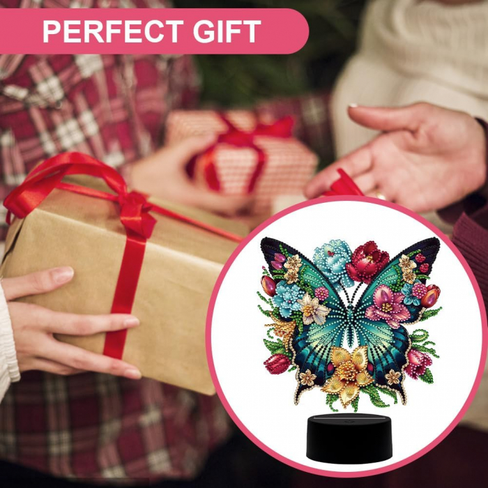 Lampa de veghe LED cu USB, pictură cu diamant DIY, Fluture [5]