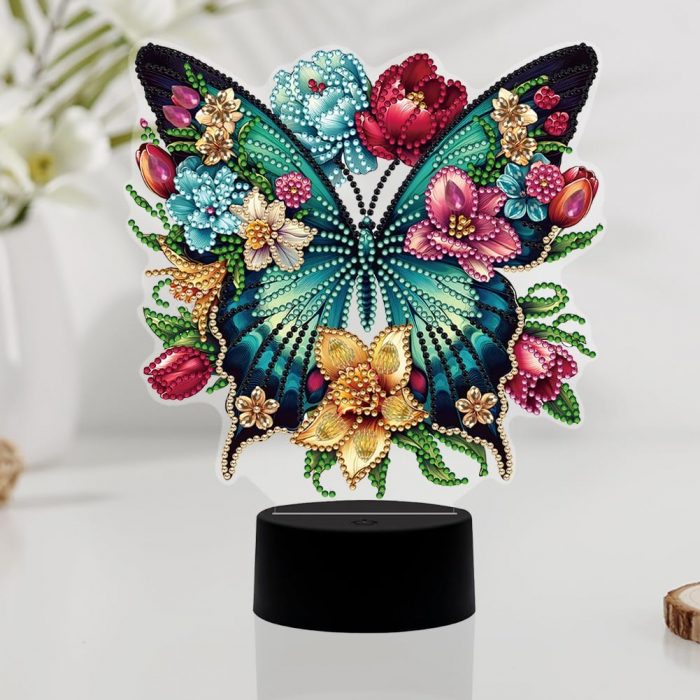 Lampa de veghe LED cu USB, pictură cu diamant DIY, Fluture [6]