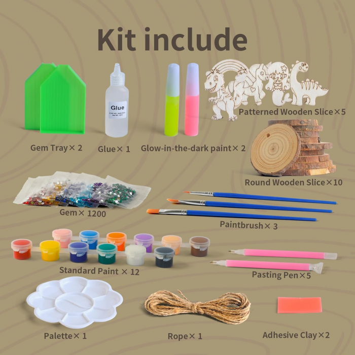 Set de pictura pe discuri de lemn, include culori si pensule [3]