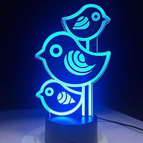 Lampa de veghe Pasarele 3D cu 7 culori, alimentare USB [Energy Class A +] [5]