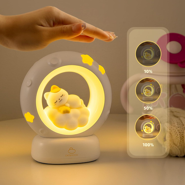 Lampa de veghe LED cu pisicuta cu 3 intensitati de lumina [2]