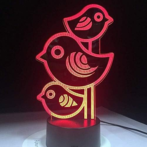 Lampa de veghe Pasarele 3D cu 7 culori, alimentare USB [Energy Class A +] [6]