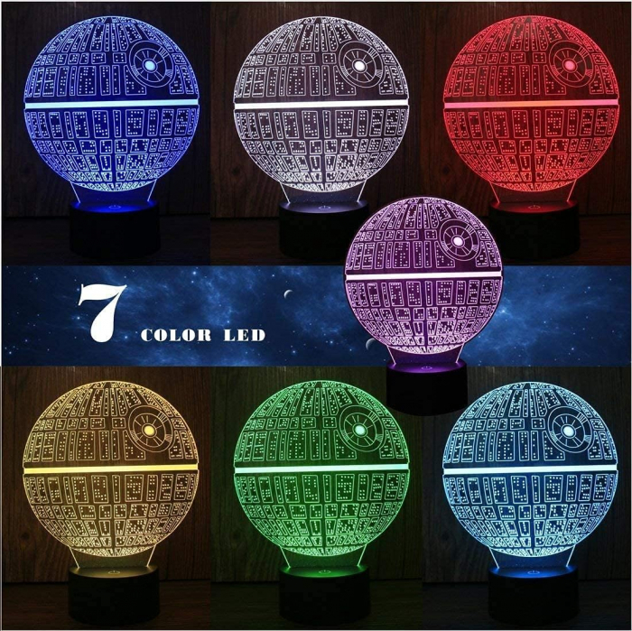 Lampa de veghe 3D Star Wars cu 3 proiectii, 7 culori,  alimentare USB sau baterii AAA [4]