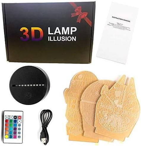 Lampa de veghe 3D Star Wars cu 3 proiectii, 7 culori,  alimentare USB sau baterii AAA [8]