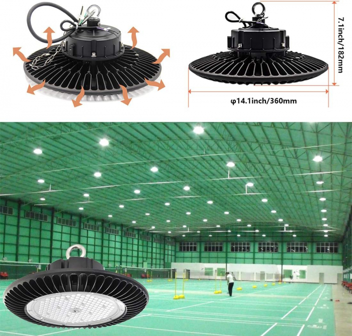 Lampa industriala din aluminiu, eficienta A+, alimentare 100-240V, putere 28000LM [7]