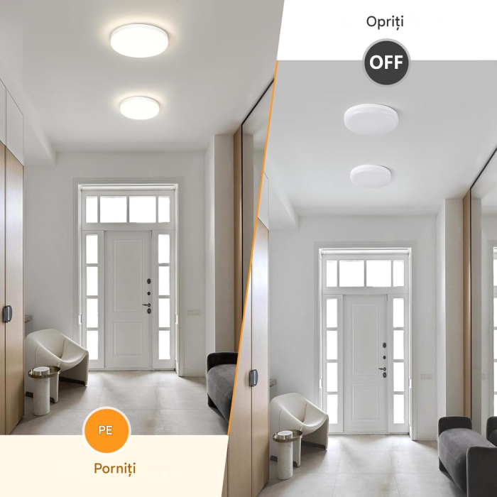 Set 2 Plafoniere LED, 36W, lampi Lumină Neutră 4000K, CRI 90+, Diametru 22 cm [6]
