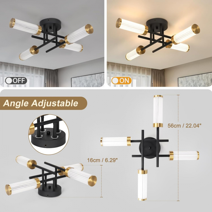 Lampa plafon cu 4 leduri si telecomanda, 17W cu 3 culori lumina [2]