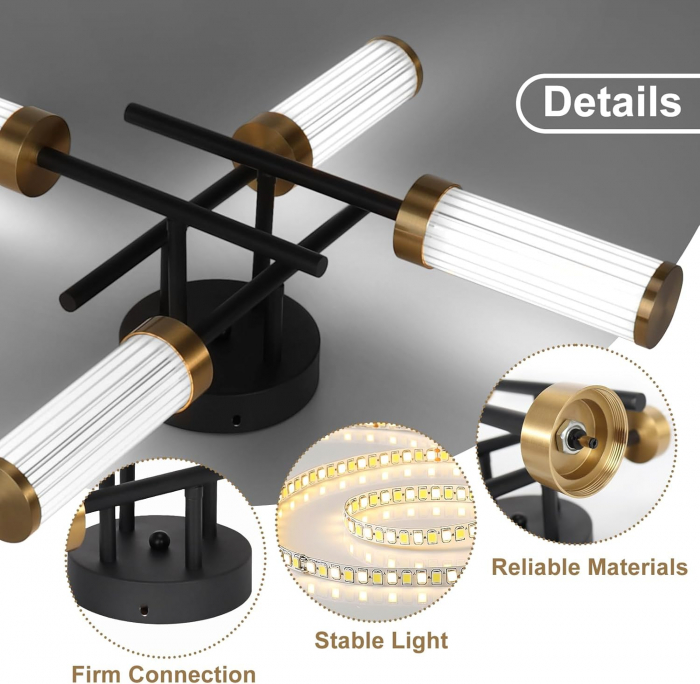 Lampa plafon cu 4 leduri si telecomanda, 17W cu 3 culori lumina [6]