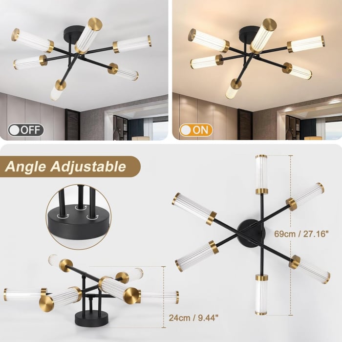 Lampa plafon cu 6 leduri si telecomanda, 24W cu 3 culori lumina [2]