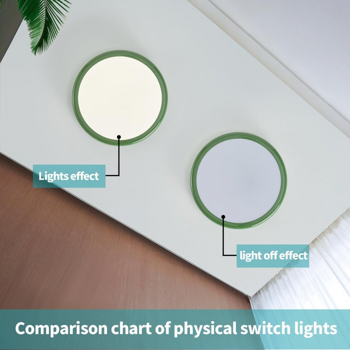 Lampa plafon LED 24W 30cm, IP20, lumina 3 culori, rama aluminiu verde [7]