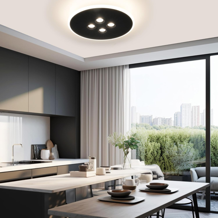 Lampa plafon LED 40W,intensitate reglabilă și telecomandă, rotunda 30cm, 3000K-6500K [8]