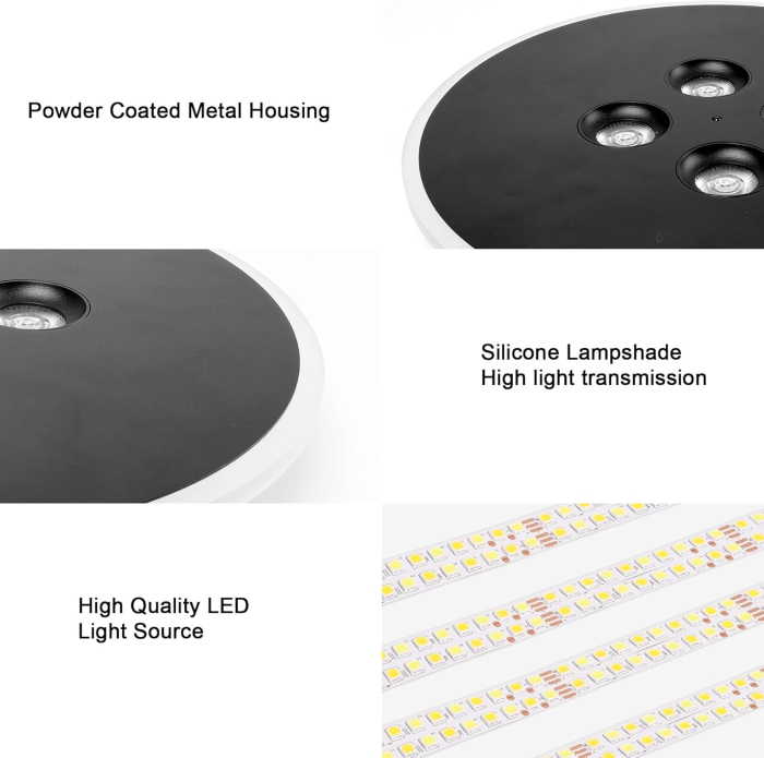 Lampa plafon LED 40W,intensitate reglabilă și telecomandă, rotunda 30cm, 3000K-6500K [4]