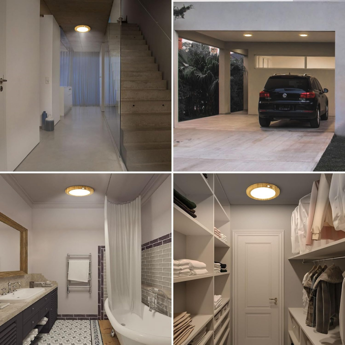 Lampa plafon LED 400Lm, reincarcabila 10000mAh-120 ore functionare, senzor de miscare, 3 moduri lumina [6]