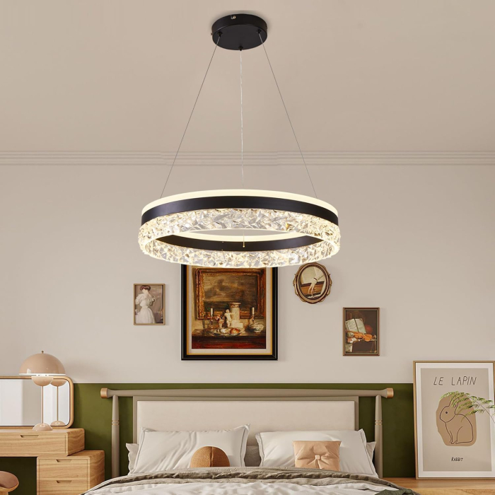 Lampa plafon rotunda, candelabru cu  LED si telecomanda, lumina 3 culori 100 x 50 x 50 cm [6]