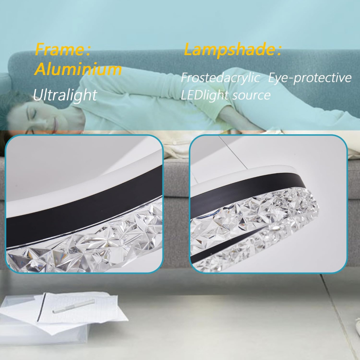 Lampa plafon rotunda, candelabru cu  LED si telecomanda, lumina 3 culori 100 x 50 x 50 cm [9]