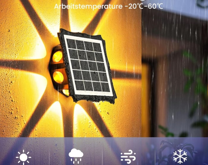 Lampă solară de perete, 3 moduri de iluminare, 8 LED-uri, set 2 bucati [2]