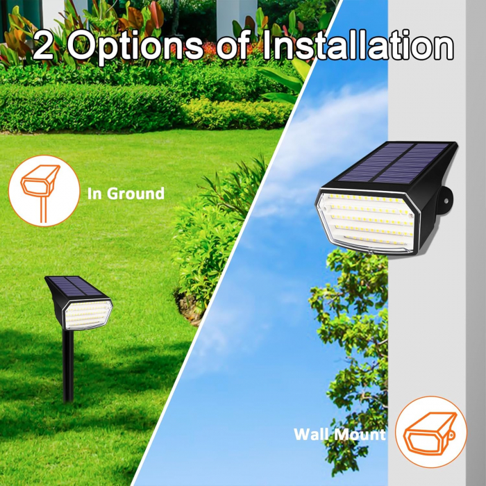 Proiectoare solare cu 65 LED-uri. IP 65, set  2 bucati [4]