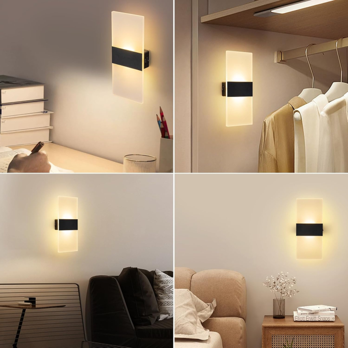 Set 2 Lămpi de Perete LED cu Touch – Lumină Alb Cald, 3 Niveluri de Intensitate, Baterie 4000 mAh, Fără Fir [3]