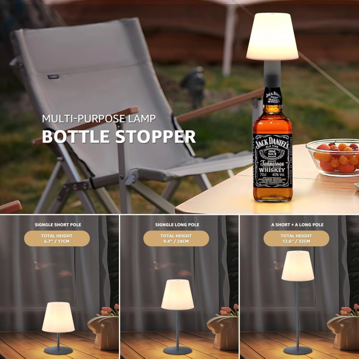 Lampi de masa de 9 x 9 x 17 cm, 7 culori RGB, incarcare USB, comanda tactila, set 2 bucati [3]