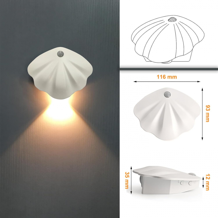 Lampi LED magnetice reincarcabile USB, cu senzor de miscare, albe, 2 bucati [5]