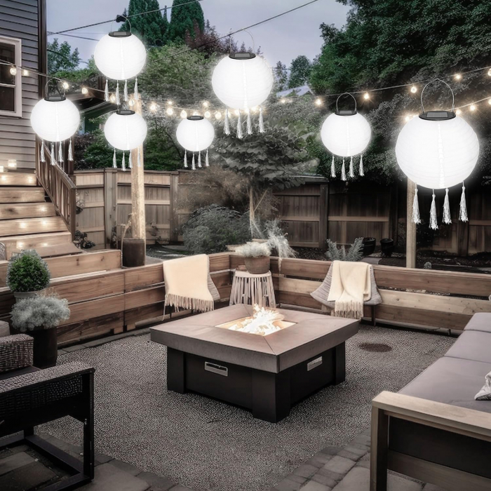 Lampi solare LED decorative, tip felinar, impermeabile, lumina alba calda 3000K set 2 bucati [5]