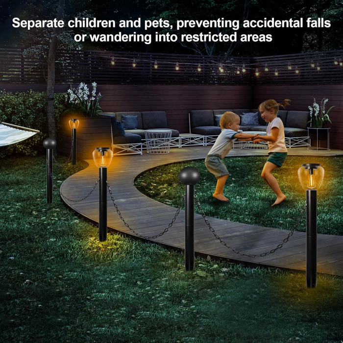 Lampi solare pentru gradina, cai de acces, impermeabile, de exterior set 3 lumini cu 2 stalpi decorativi [3]