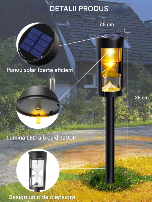 Lampi solare pentru gradina, cai de acces, impermeabile, de exterior set 4 lumini [4]