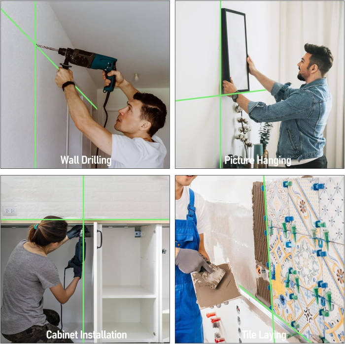 Nivela laser reincarcabila Li-Ion 1000mAh, bază magnetică la 360°, nivelare automată [8]