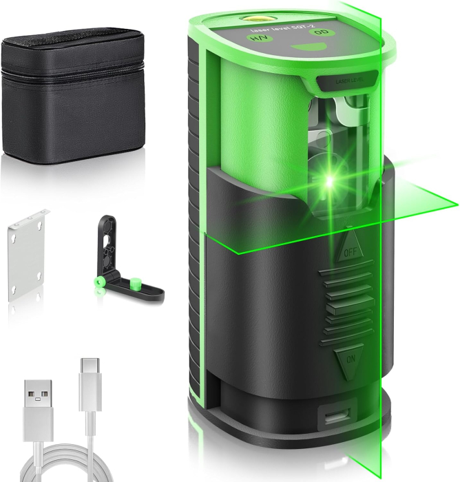 Nivela laser reincarcabila Li-Ion 1000mAh, bază magnetică la 360°, nivelare automată [1]