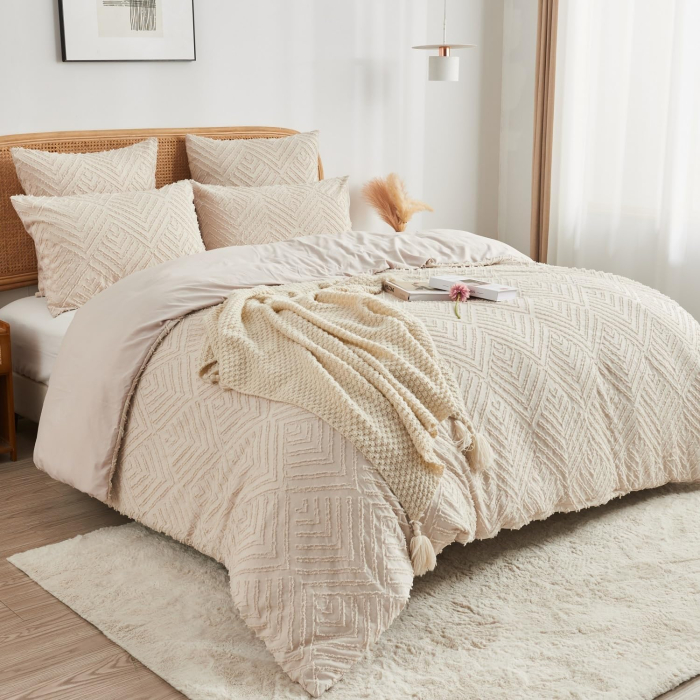 Lenjerie de pat crem, husa pilota 140x200 cm cu 1 feta perina 65x65 cm [2]