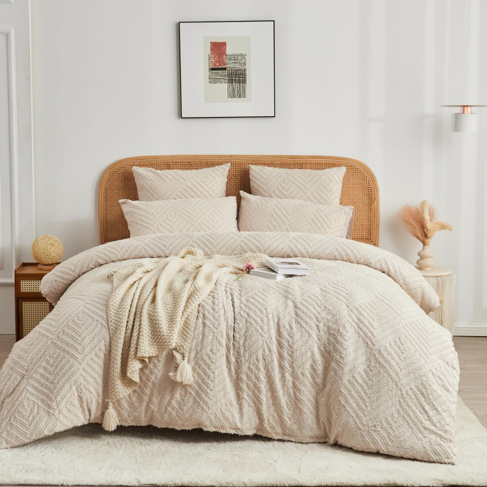 Lenjerie de pat crem, husa pilota 140x200 cm cu 1 feta perina 65x65 cm [1]