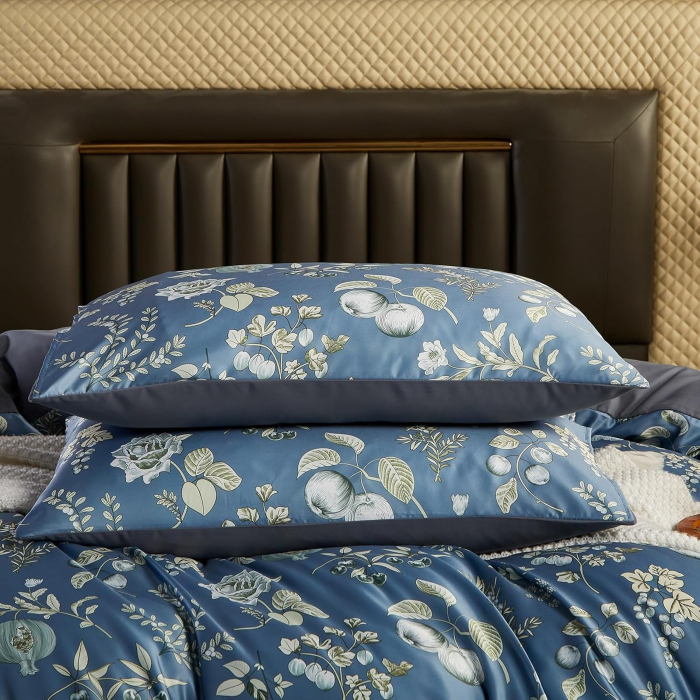 Lenjerie de pat Gri cu model, husa pilota 220x240 cm, 2 fete perini 80x80 cm [6]