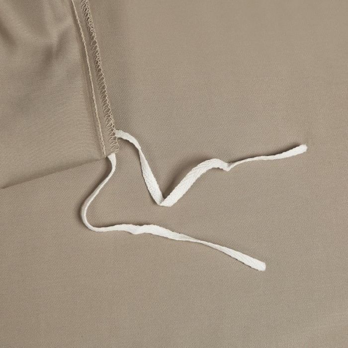 Lenjerie de pat din bambus, poliester, simplă, netedă, mătăsoasă, kaki, pilota 220x240 cm cu 2 fete perini 65x65 cm [6]