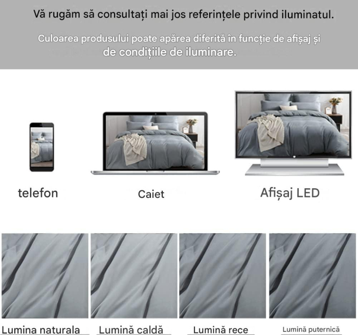 Lenjerie gri de pat , husa pilota 135x200 cm, 1 fata perina 80x80 cm [7]