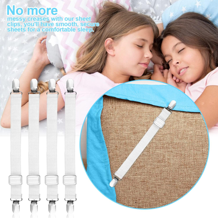 Curele elastice tensionare cearsaf pat, set 4 bucati [5]