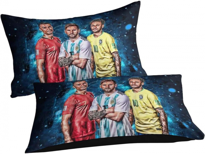 Lenjerie de pat Fotbalisti, husa pilota 200x200 cm, 2 fete perini 80x80 cm [6]