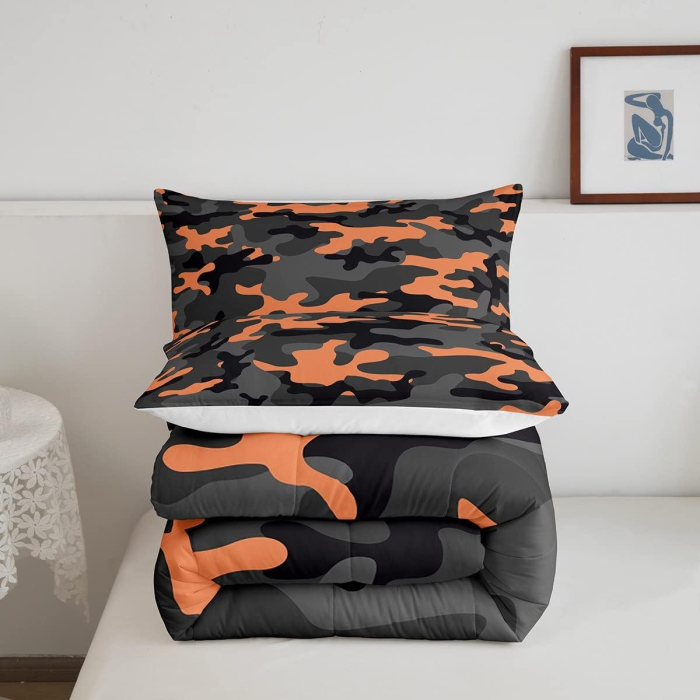 Lenjerie de pat camuflaj din 3 piese, husa pilota 230x220 cm si 2 fete perini [5]