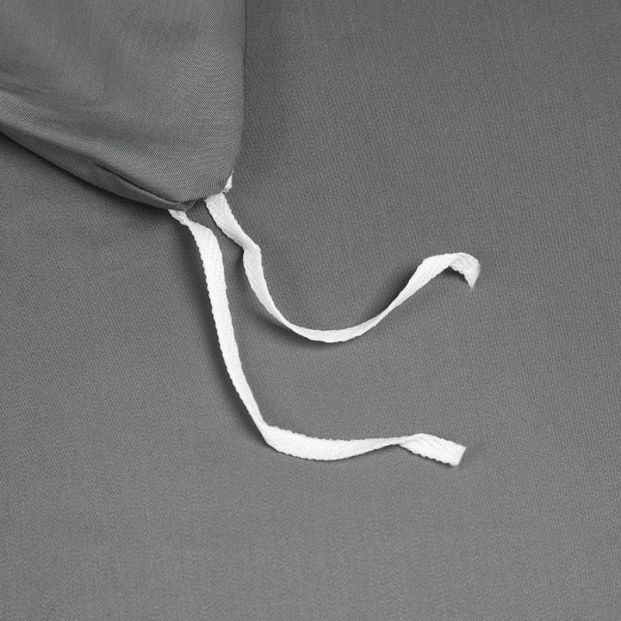 Lenjerie de pat din bambus, poliester, simplă, netedă, mătăsoasă, gri, pilota 220x240 cm cu 2 fete perini 65x65 cm [5]
