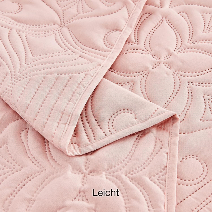 Cuvertura de pat 220x200 cm cu 2 fete perini 50x50, model floral roz [6]